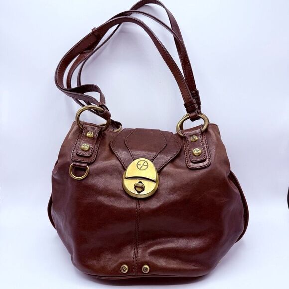 Francesco Biasia Handbags - Francesco Biasia Brown Leather Shoulder Satchel Bag